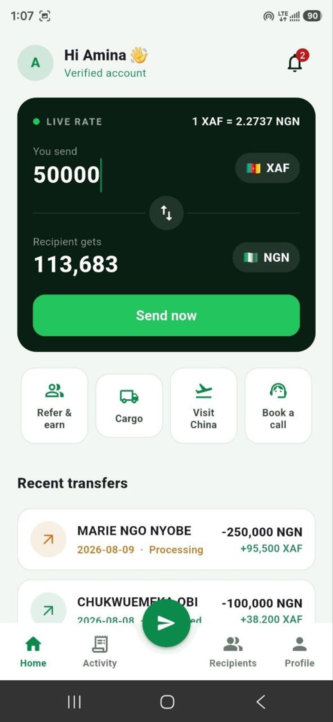 Sendchrono app